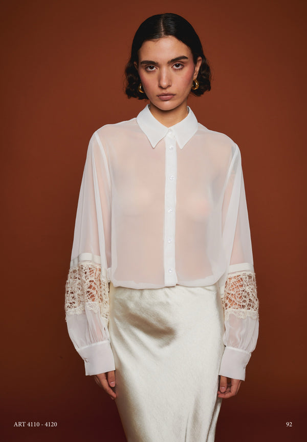 CAMICIA INSERTI IN PIZZO MILVA MI