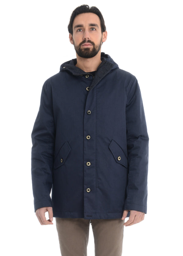 Parka con cappuccio fisso blu ASFALTO