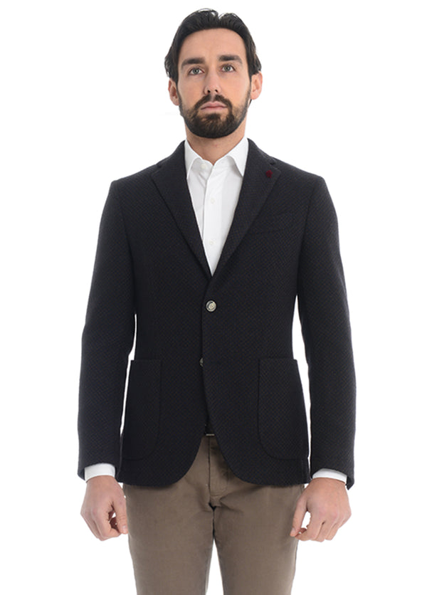 Giacca slim monopetto blu RODRIGO